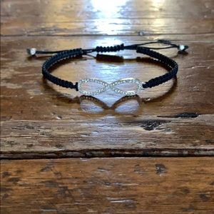 Black adjustable infinity bracelet